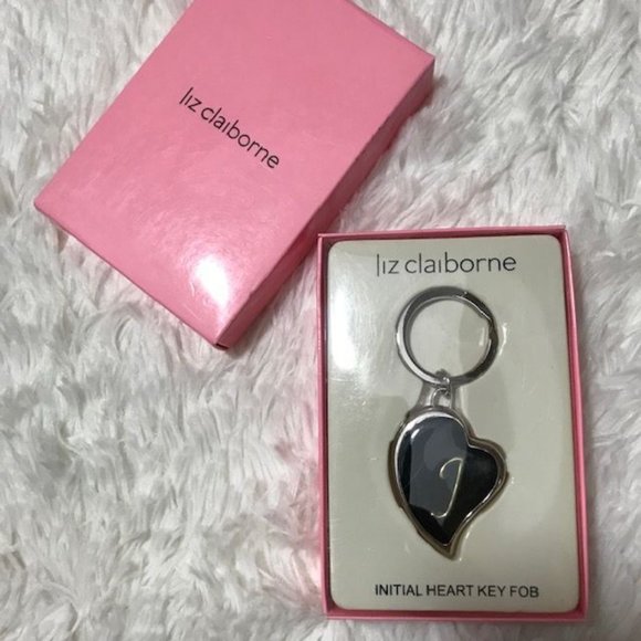 NWOT Liz Claiborne 'J' Initial Mirror Locket Key Fob - Picture 2 of 7